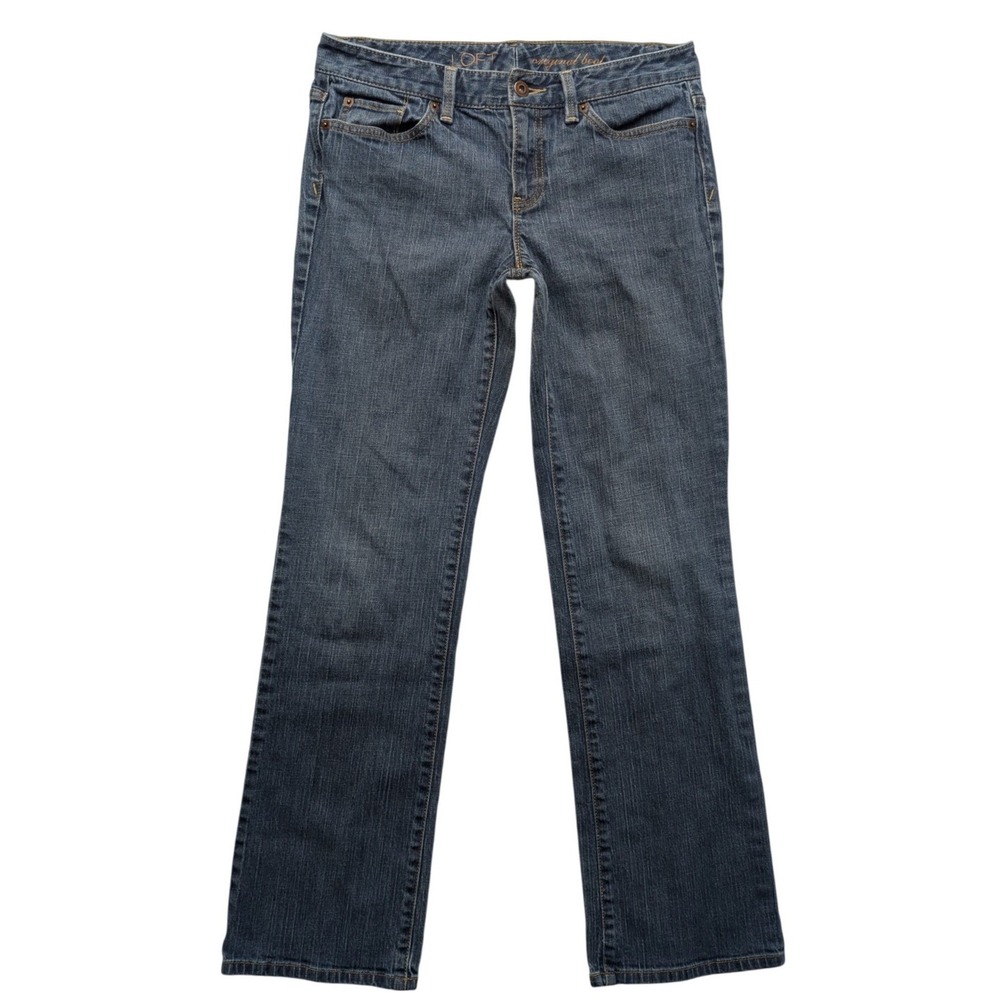LOFT Original‎ Boot Jeans Womens 6 Blue Dark Wash Stretch Denim Bootcut Pants